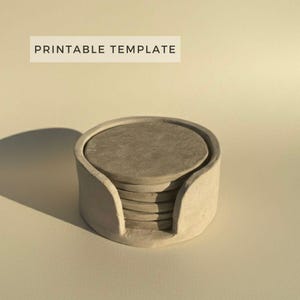 Coaster Set Template: Pottery Slab Building DIY Ceramic  (Printable PDF Download A4 size)
