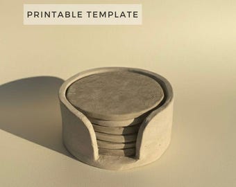 Untersetzer Set-Vorlage: Keramik Platte Gebäude DIY Keramik (Printable PDF Download A4 size)