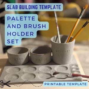 Plantilla de paleta / Herramientas de cerámica / Paleta de pintura para construcción de losas / Recipiente de cerámica fácil de hacer / Tutorial de plantillas de cerámica para construcción de losas