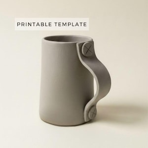 Beer Mug Template: DIY Ceramic Slab Building Pottery (Printable PDF Download A4 size)
