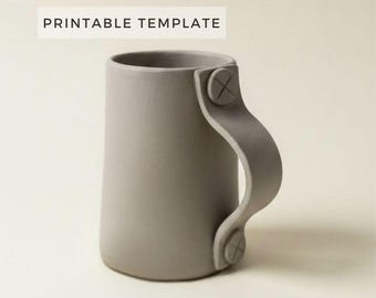 ビールジョッキのテンプレート：DIY陶器スラブ製作（印刷可能なPDF、A4サイズでダウンロード）