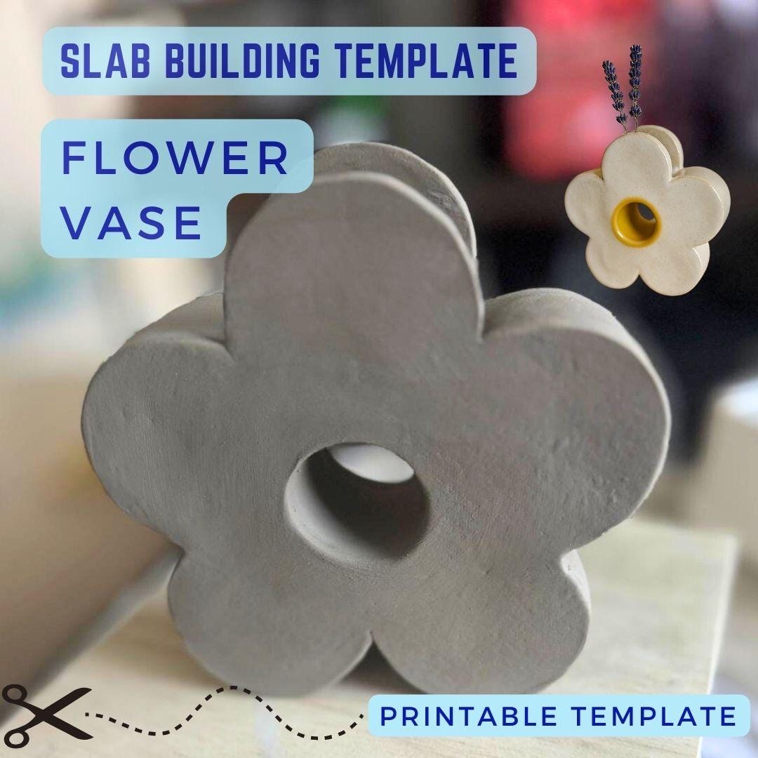 Flower Vase Template: DIY Slab Building Pottery (printable PDF Download ...