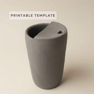 Tall Travel Mug Template: DIY Ceramics Pottery (Printable PDF Download A4 size)