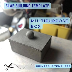Modèle de boîte polyvalente | Outils en céramique | Modèle imprimable | Pochoir DIY Facile | Tutoriel et vidéo sur les modèles de poterie pour la construction de dalles