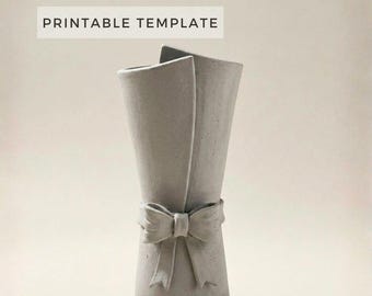 Plantilla para jarrón de flores: Cerámica DIY para el Día de la Madre (Descarga en PDF imprimible tamaño A4)