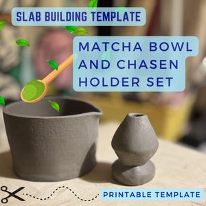 Matcha Bowl & Chasen Holder Set Template: DIY Ceramics (Printable PDF)