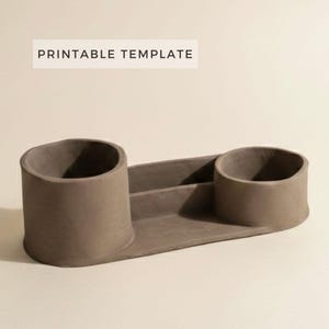 Multi Purpose Organizer Desk Caddy Template: DIY Ceramic Slab Building (Printable PDF Download A4 )