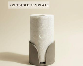 12,5 cm (12,3 cm) Papierhandtuchhalter-Vorlage: DIY Keramikplatten-Gebäude (druckbare PDF)