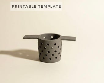 Tea Strainer Template: DIY Ceramic Vessel, Slab Building (Printable PDF Download A4 size)