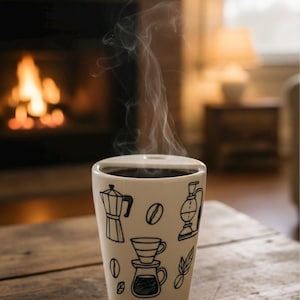 Tall Travel Mug Template: DIY Ceramics Pottery (Printable PDF Download A4 size) image 3