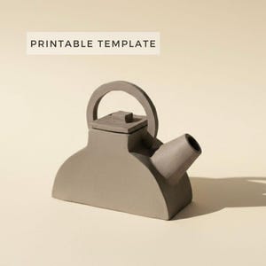 Teekanne Platte Gebäude Vorlage: DIY Keramik Gefäß (Printable PDF Download A4 size)