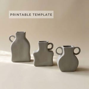 Mini Bud Vasen Vorlagen: 3er Set Plattenbaukeramik (A4 PDF)