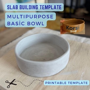 Mehrzweckschüssel-Vorlage | Keramikwerkzeug | Druckbare Vorlage | Einfaches DIY-Gefäß | Keramik Vorlagen für Plattenbau Tutorial & Video