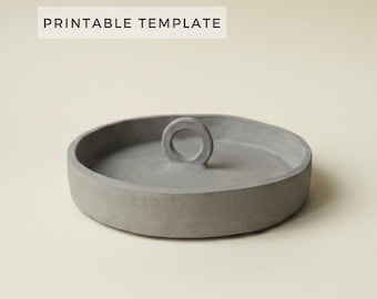 Ring Handle Serving Plate Template: DIY Pottery Slab Building (Printable A4 PDF )