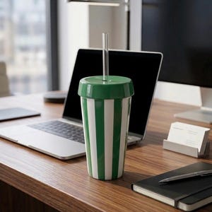 Vaso para bebidas frías con tapa (plantilla): Cerámica DIY (PDF imprimible tamaño A4) imagen 4