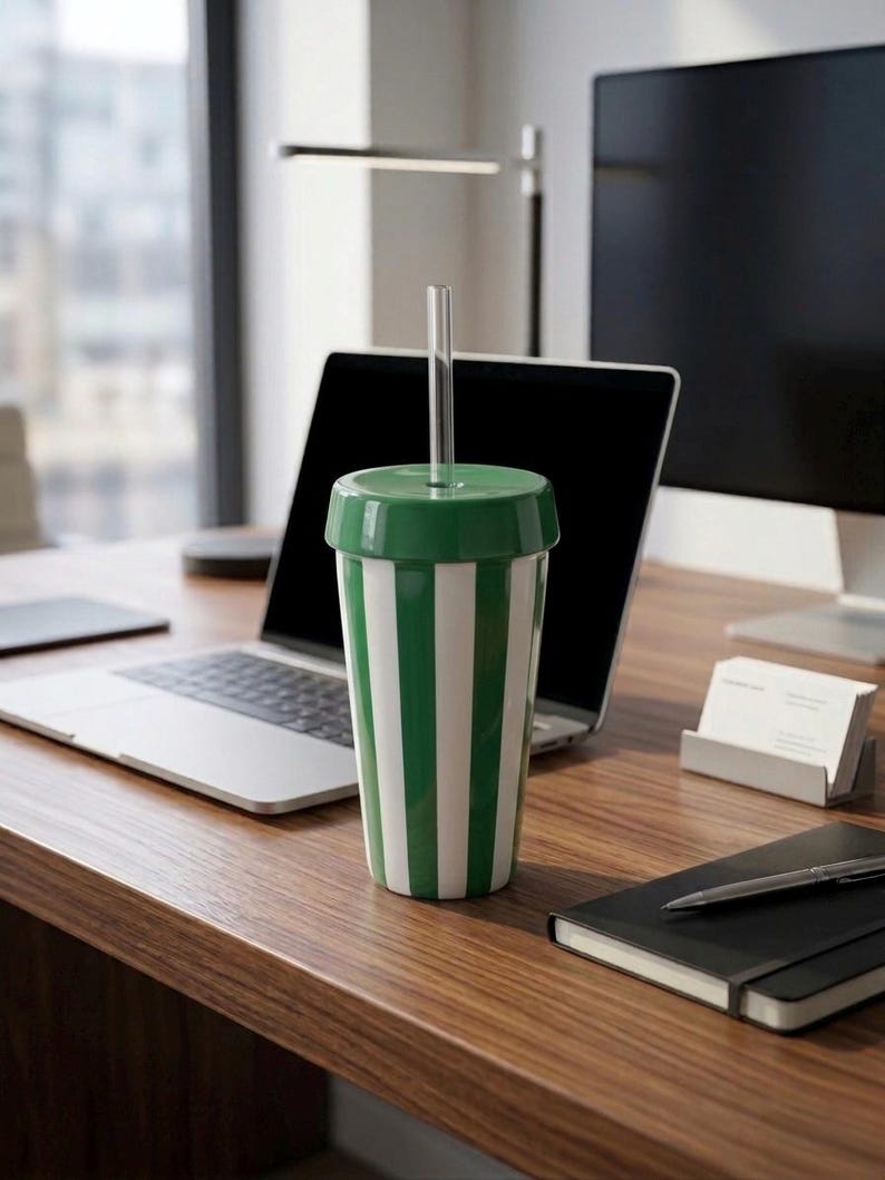 Vaso para bebidas frías con tapa (plantilla): Cerámica DIY (PDF imprimible tamaño A4) imagen 4