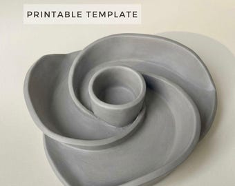 Windmühle Schüssel Keramik Vorlage: DIY Keramik Chips und Dip Schüssel PDF-Download