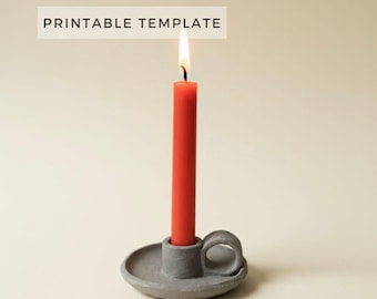 Christmas Candle Holder Template: DIY Ceramic Vessel, Slab Building (Printable PDF )