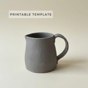 Ceramic Milk Pitcher Template: Slab Building Pottery (Printable PDF Download A4 size)