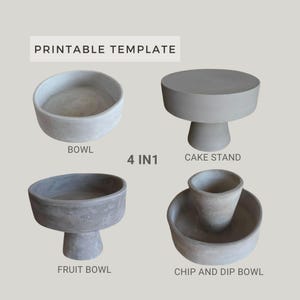 Molde multifuncional 4 em 1 para cerâmica: Faça você mesmo um prato de servir em cerâmica (PDF para impressão em formato A4)