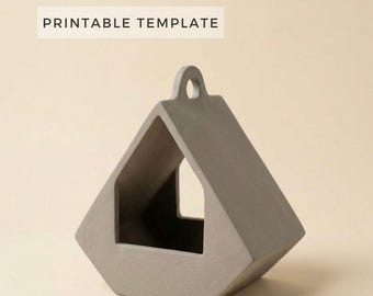 Modèle de poterie pour mangeoire à oiseaux ou nichoir : bricolage jardin en céramique imprimable PDF à télécharger