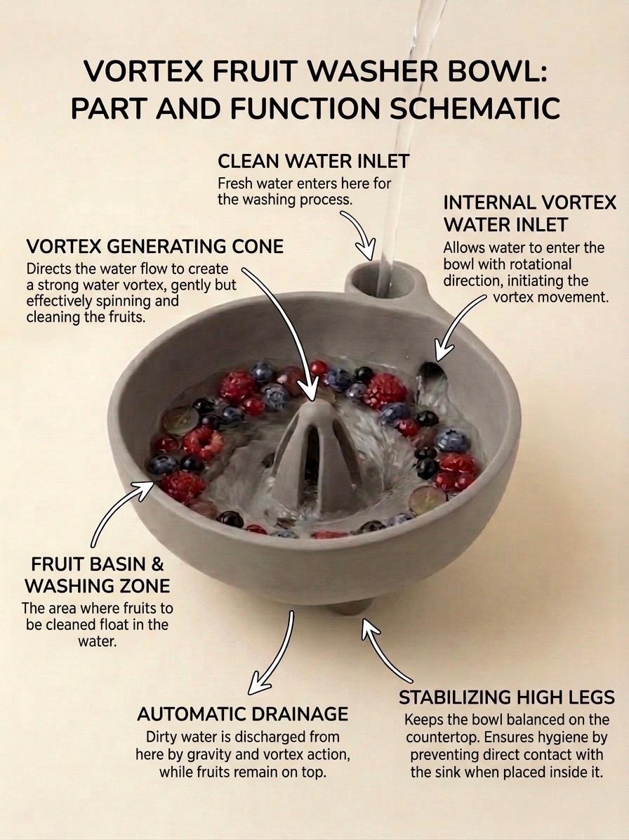 Viral Vortex Fruit or Berry Washer Bowl Pottery Template: DIY Ceramic ...