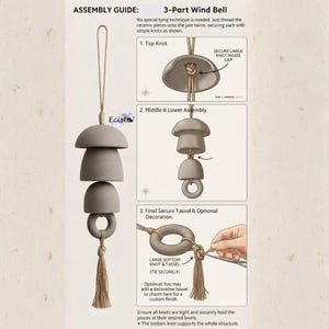 Gabarit de cloche à vent : Carillon en céramique à fabriquer soi-même (Téléchargement PDF imprimable format A4) image 5