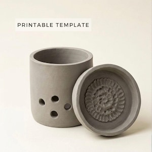 Sjabloon knoflookhouder en -rasp: zelfgemaakt keukengereedschap aardewerkplaat (pdf-download A4)