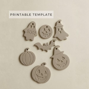 Plantillas de adornos de Halloween: Plantillas de cerámica DIY (Descarga PDF A4)