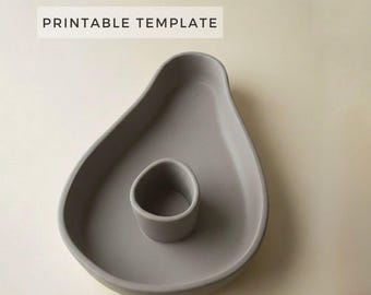 Avocado Chip and Dip Bowl Template: DIY Pottery Slab Building (Printable PDF )