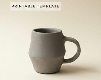 Tulip Mug Template: DIY Slab Building Pottery (Printable PDF Download A4 size)