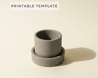 Small Round Planter Template: Slab Building Pottery (Printable PDF Download A4 size)
