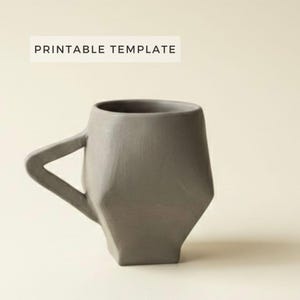 Darted Mug Template: DIY Pottery Slab Building (Printable PDF Download A4 size)