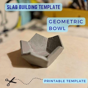 Geometrische Schüssel Vorlage | Keramikwerkzeug | Druckbare Vorlage | Einfaches DIY Keramikgefäß | Keramik-Vorlagen für Plattenbau Tutorials