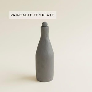 DIY Bottle Template: Ceramic Slab Building Pottery (Printable PDF Download A4 size)