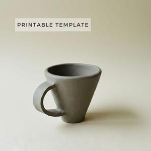 Plantilla de taza de té con patas: Construcción de losas de cerámica (PDF imprimible, descargable, tamaño A4)
