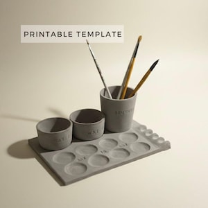Painting Palette Template Set: DIY Ceramic Slab Building (Printable PDF Download A4 size)