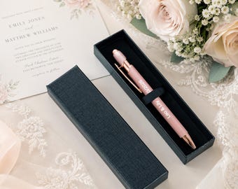 Personalized Wedding Ballpoint Pen, Engraved Name Pen, Custom Wedding Gift, Bride Groom Gift, Reception Gift, Wedding Keepsak