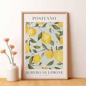 Positano Zitrone Poster, Vintage Poster, Wandkunst, Raumdekoration, Kunstposter für Geschenke, Leinwanddruck