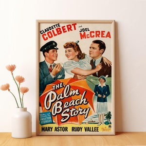 Póster de The Palm Beach Story, póster de película vintage, arte de pared, decoración de habitación, póster artístico para regalos, impresión en lienzo