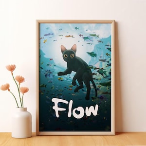 Poster Flow, affiche de film, oeuvre d'art mural, décoration de chambre, affiche d'art pour cadeau, impression sur toile