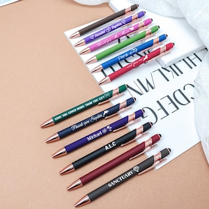 Personalized Rubber Soft Touch Ballpoint Pen, Custom Ballpoint Pen, Engraved Souvenirs, Engagement Gift, Holiday Present, Teacher Gift