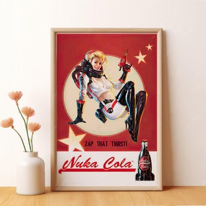 Fallout 4 Nuka Cola Girl Poster, Retro Werbeplakat, Wand Kunst, Raumdekoration, Kunst Poster für Geschenke, Leinwand Druck