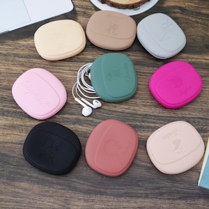 Op maat gemaakte tas voor bedrade koptelefoon, kabelopberger voor personalisatie, siliconen opbergtasje voor koptelefoon, etui voor koptelefoon, mini-reisopbergtas