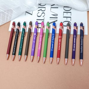 5PCS Personalized Rubber Soft Touch Ballpoint Pen, Custom Ballpoint Pen, Engraved Souvenirs, Engagement Gift, Holiday Present, Teacher Gift
