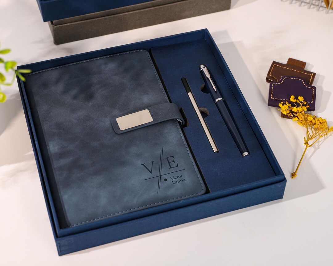 Personalized A5 Notebook Gift Set, Custom Engraved Journal, Luxury ...