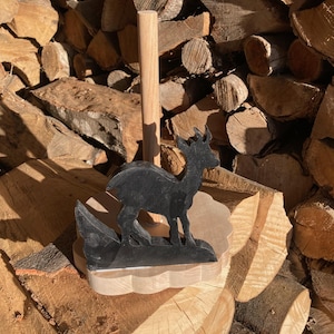 solid wood paper towel holder, chamois
