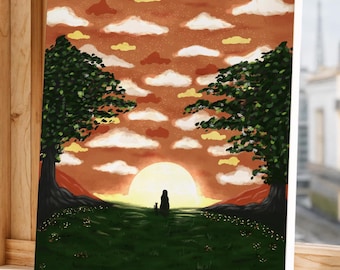 Quiet Company | Sunset Silhouette Canvas | Matte Stretched Wall Art