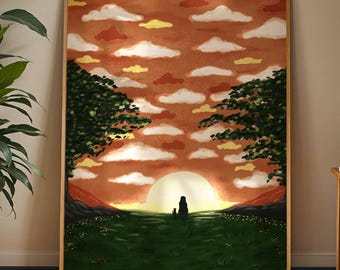 Quiet Company | Sunset Silhouette Rolled Poster | Romantic Sunset Wall Art