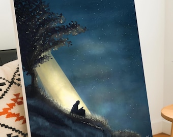 Under The Stars | Canvas Print | Moody digital art | Modern wall art